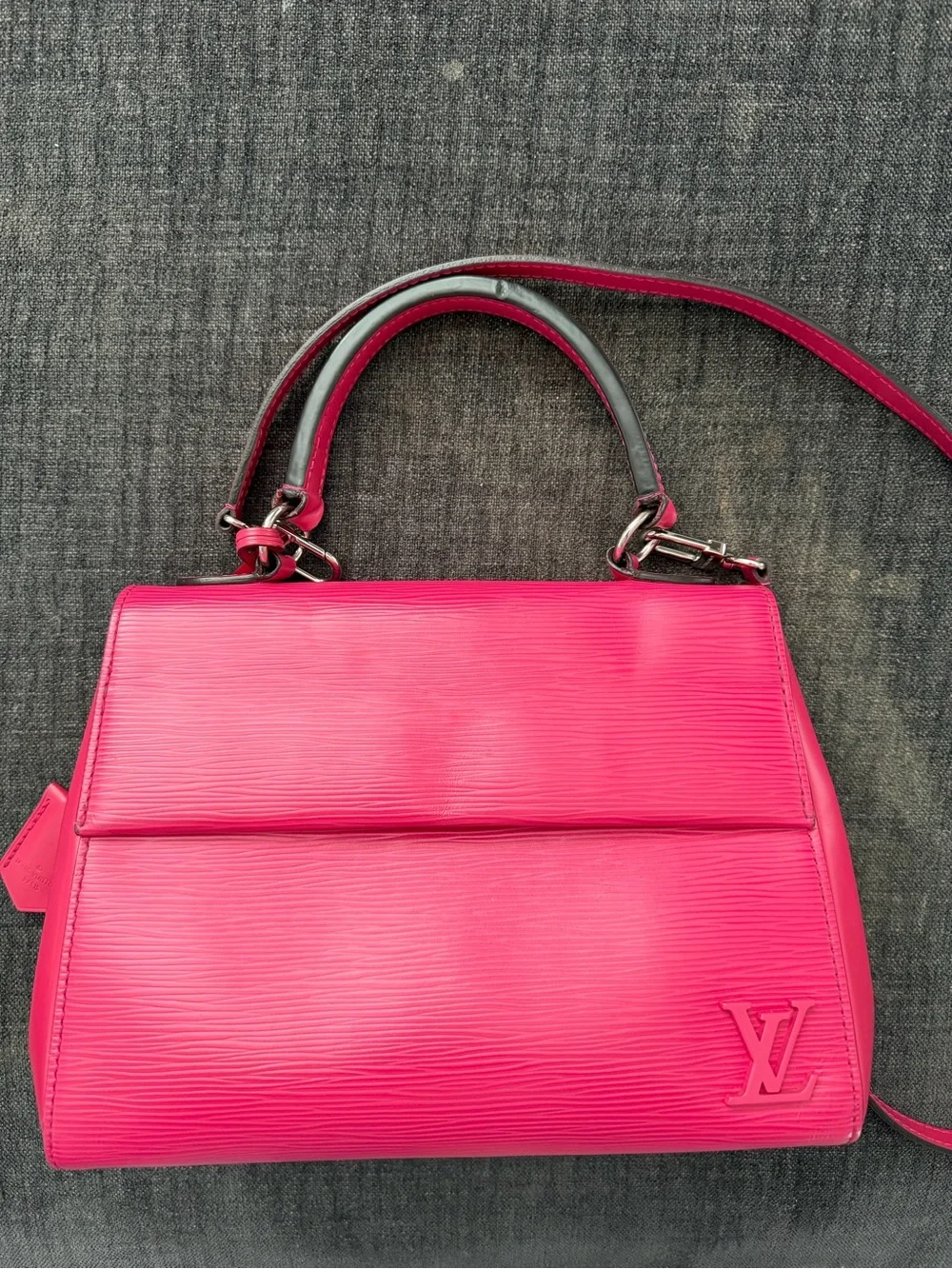 Louis Vuitton Cluny Fuchsia Epi Leather Satchel